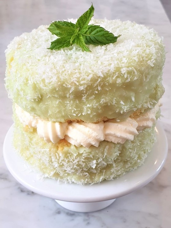 Spearmint Lamington Cake by HerbalTeaBlending.com