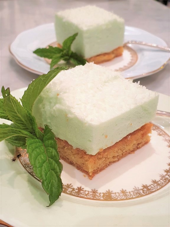 Spearmint Marshmallow Slice by HerbalTeaBlending.com