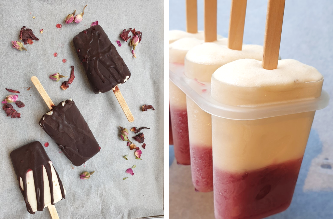 Hibiscus & Rose Tea Jelly Tip Ice Creams by HerbalTeaBlending.com