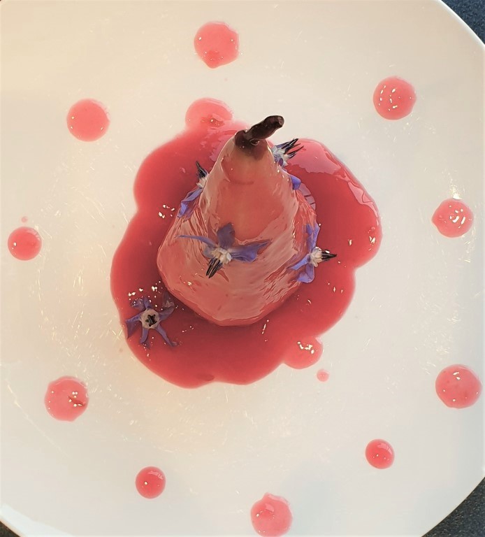 Hibiscus & Orange Syrup With Baked Pears by HerbalTeaBlending.com